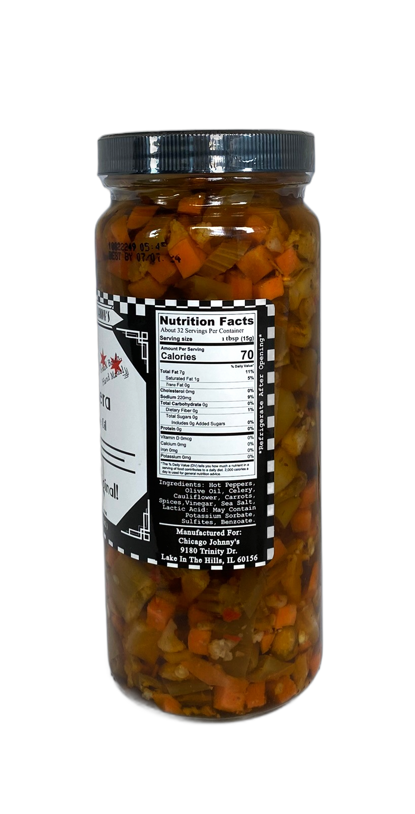 nutritional info giardiniera