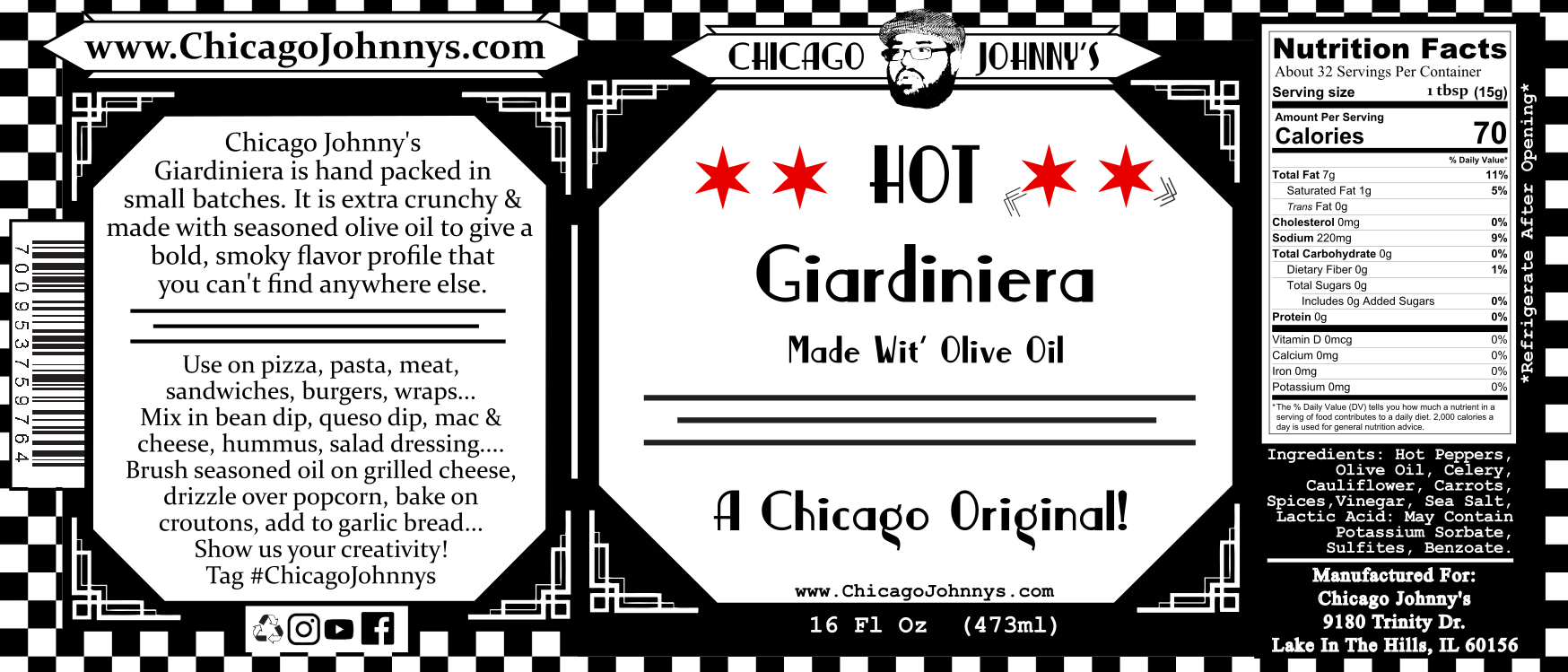 hot giardiniera peppers in olive oil